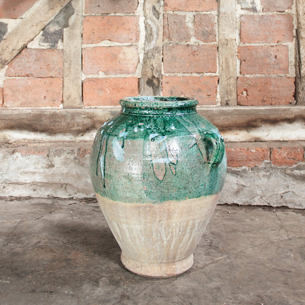 Large Vintage Turquoise Turkish Urn