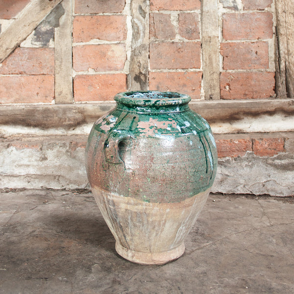 Large Vintage Turquoise Turkish Urn