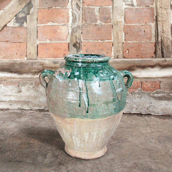 Large Vintage Turquoise Turkish Urn