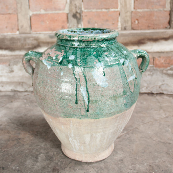 Large Vintage Turquoise Turkish Urn