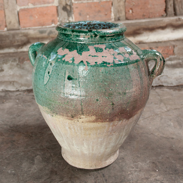 Large Vintage Turquoise Turkish Urn