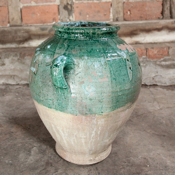 Large Vintage Turquoise Turkish Urn