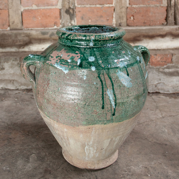 Large Vintage Turquoise Turkish Urn