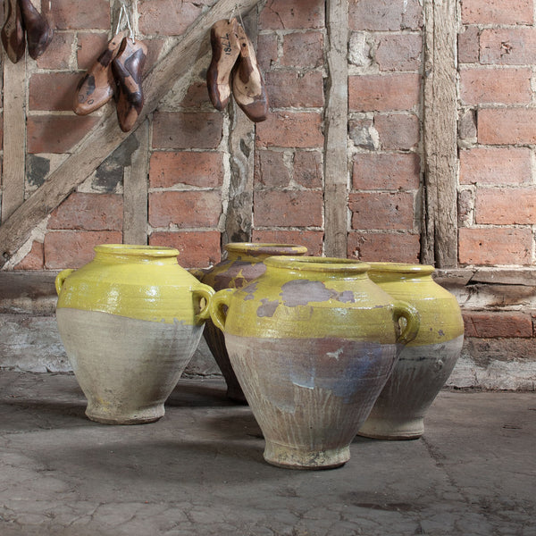 Large Vintage Yellow Turkish Urn