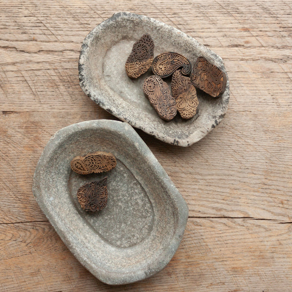 Vintage Indian Oval Stone Bowl