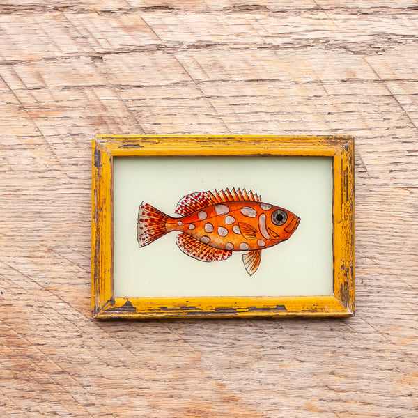 Small Framed Glass Painting From India