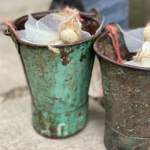 Vintage Painted Indian Buckets