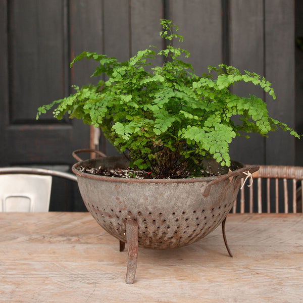 Vintage Metal Colander with 3 Legs