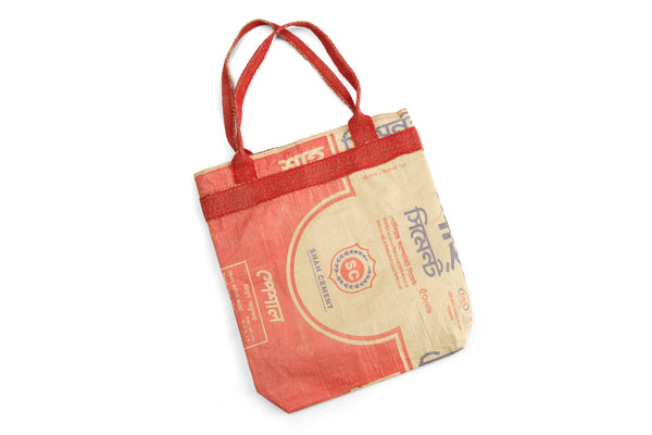 Recycled Cement Tote with Jute Detail & Zip Fastening
: Red