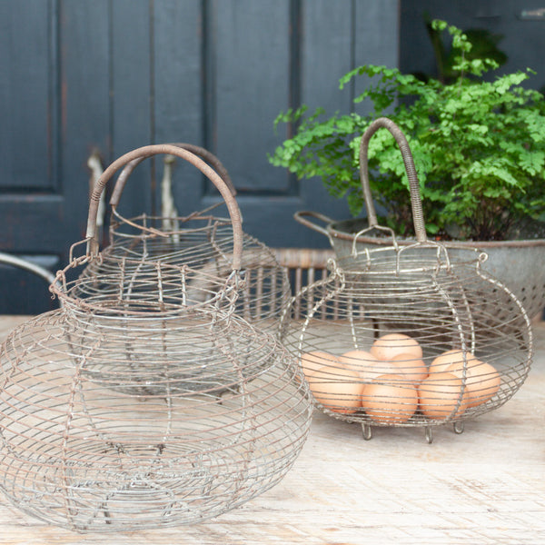 Vintage French Wire Egg Basket