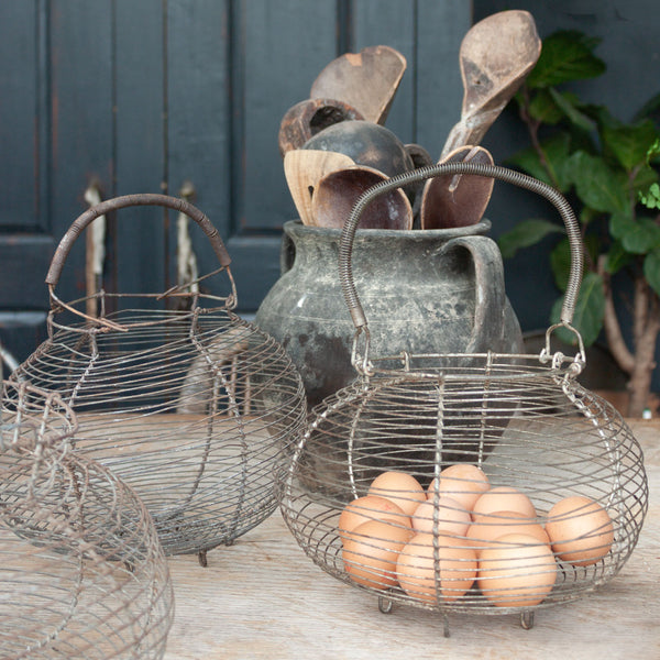 Vintage French Wire Egg Basket