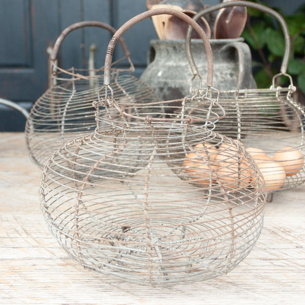 Vintage French Wire Egg Basket