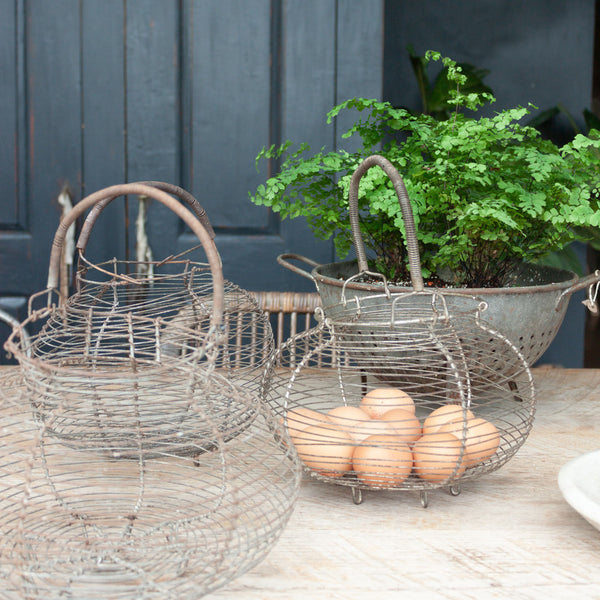 Vintage French Wire Egg Basket