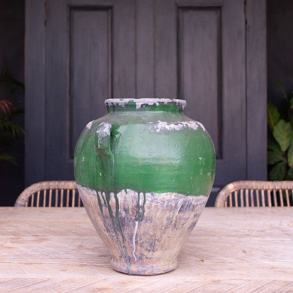 Vintage Green Turkish Urn