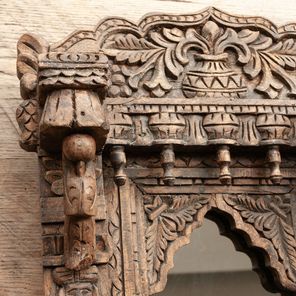 Vintage Ornate detailed carved Indian Mirror