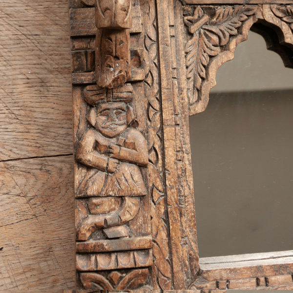 Vintage Ornate detailed carved Indian Mirror