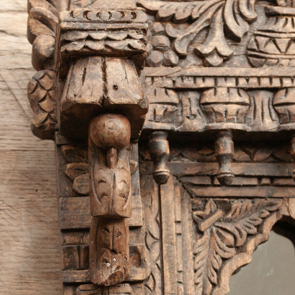 Vintage Ornate detailed carved Indian Mirror