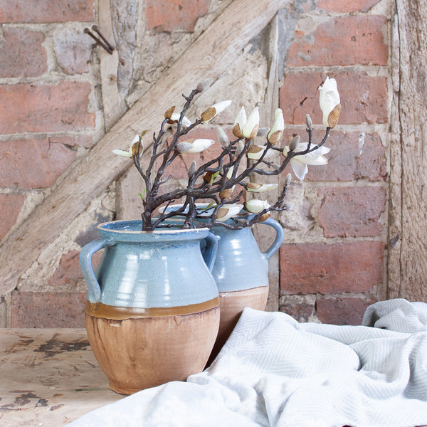 Light Blue Glazed Hand -Made Hungarian Vase