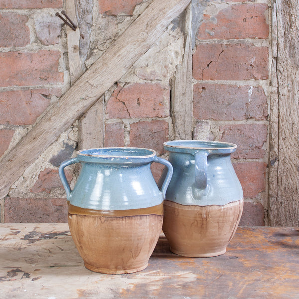 Light Blue Glazed Hand -Made Hungarian Vase