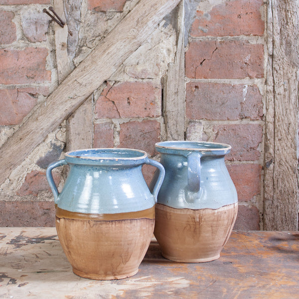 Light Blue Glazed Hand -Made Hungarian Vase