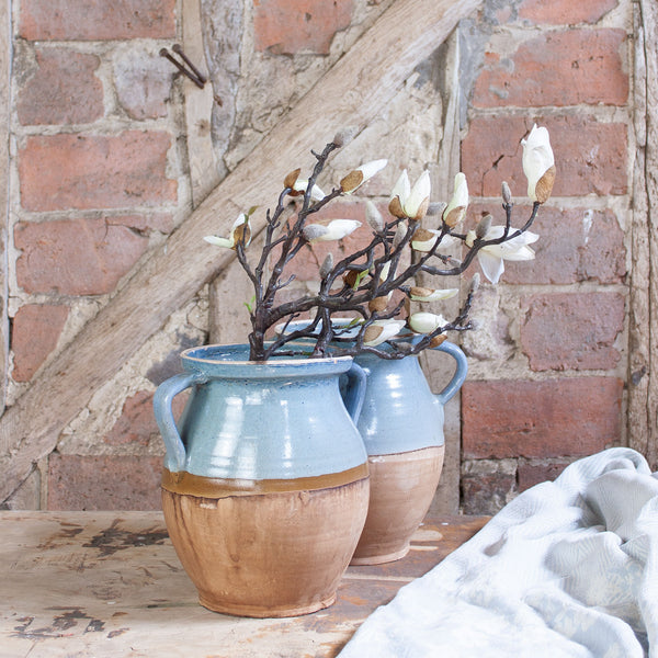 Light Blue Glazed Hand -Made Hungarian Vase