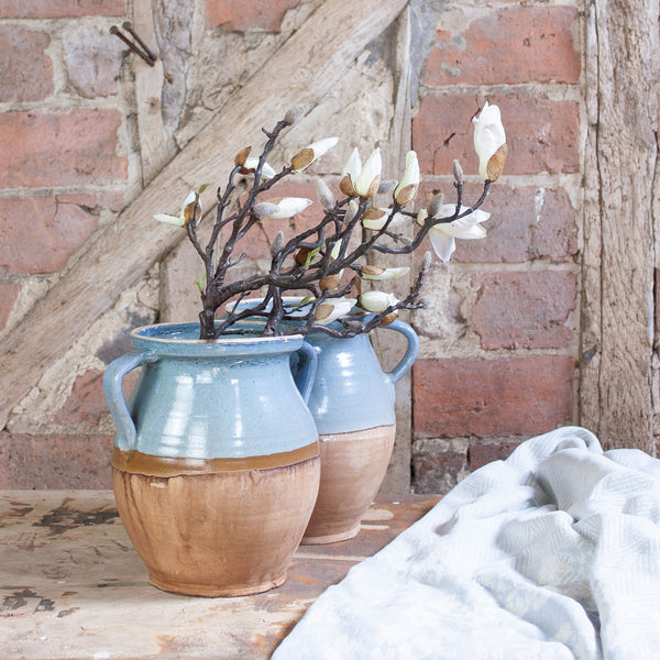 Light Blue Glazed Hand -Made Hungarian Vase