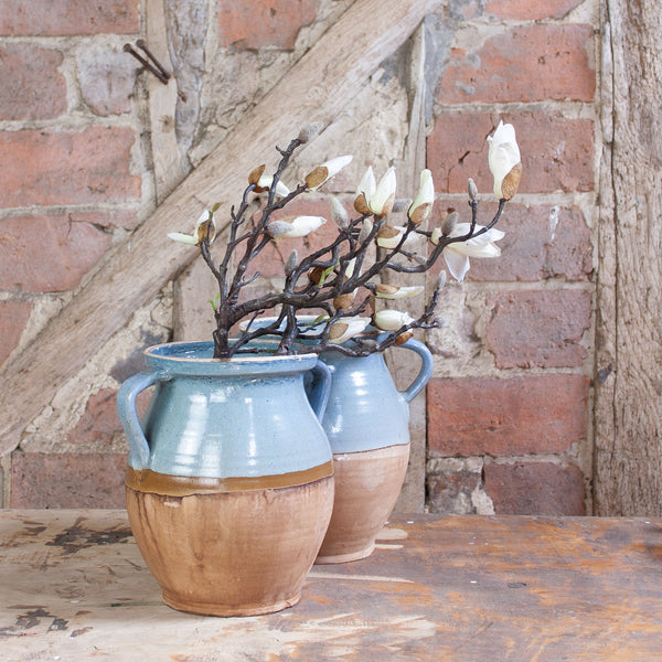 Light Blue Glazed Hand -Made Hungarian Vase