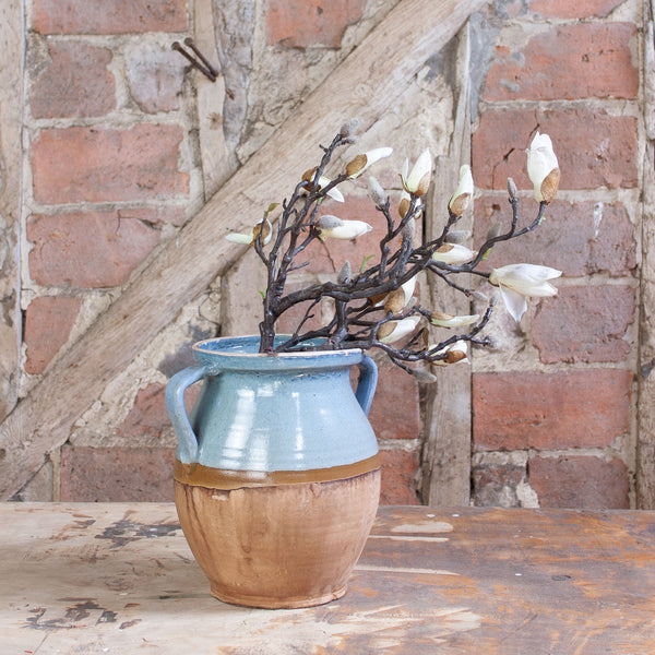 Light Blue Glazed Hand -Made Hungarian Vase