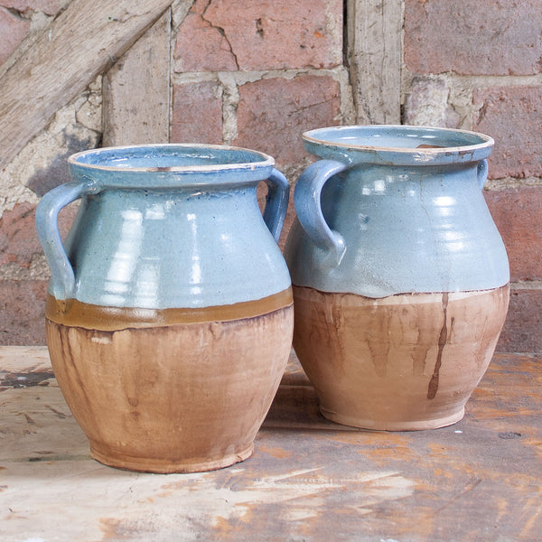 Light Blue Glazed Hand -Made Hungarian Vase