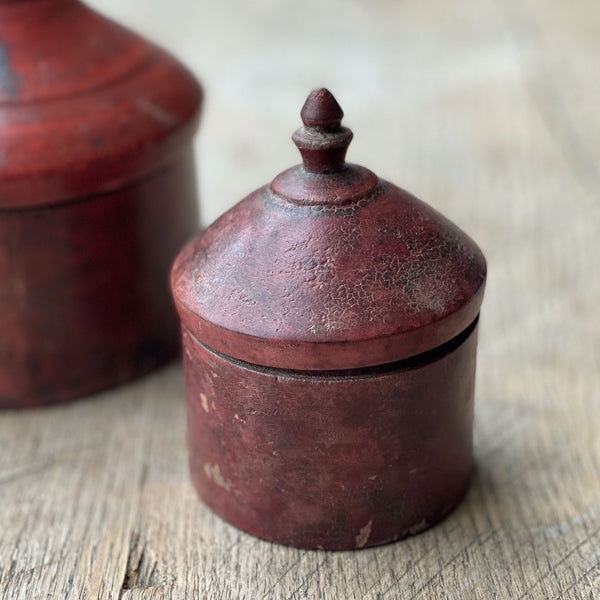 Vintage Indian Lacquered Sindoor Pot