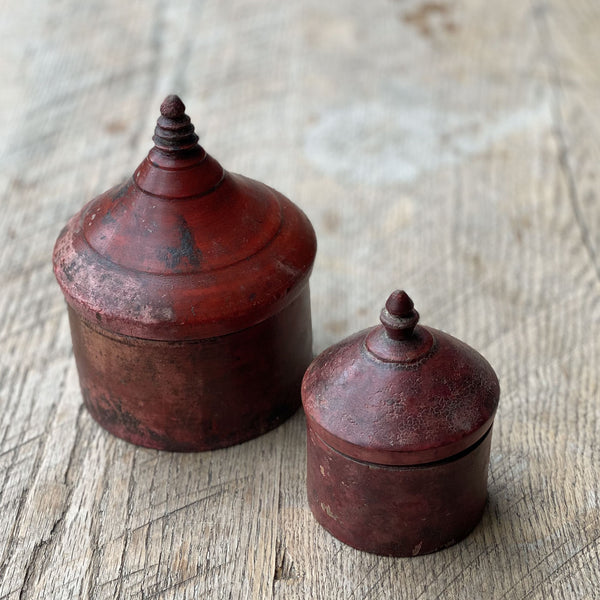 Vintage Indian Lacquered Sindoor Pot