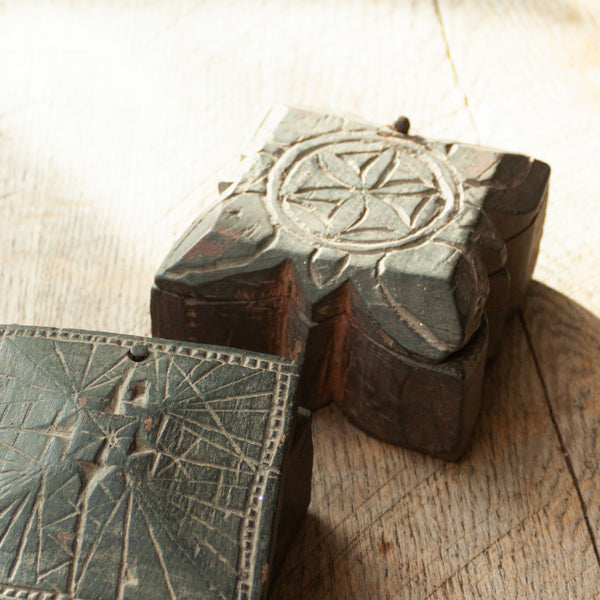 Vintage Nepalese Wooden Spice Pots