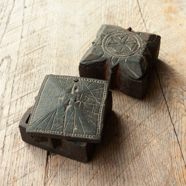 Vintage Nepalese Wooden Spice Pots
