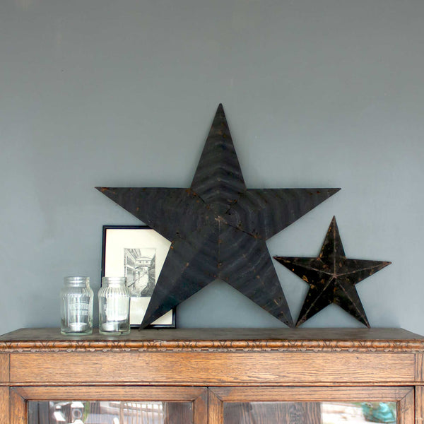 Extra Large Vintage Black Amish Barn Star