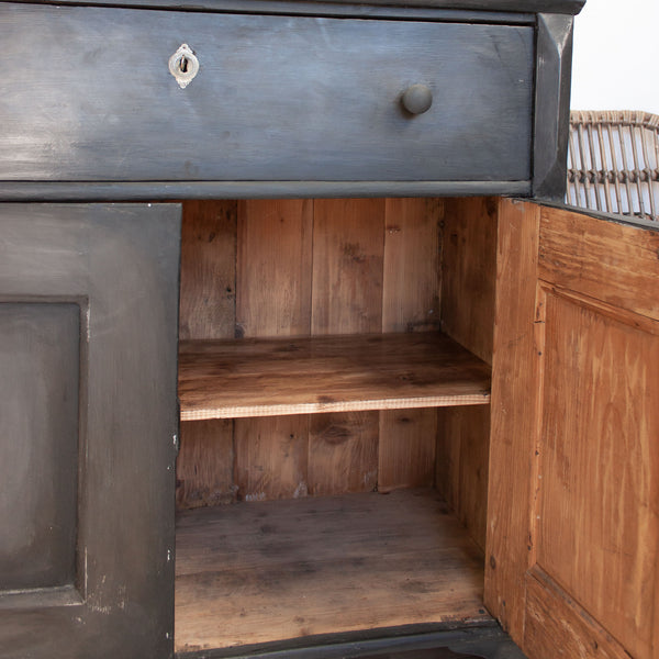Vintage Black Wooden Cupboard