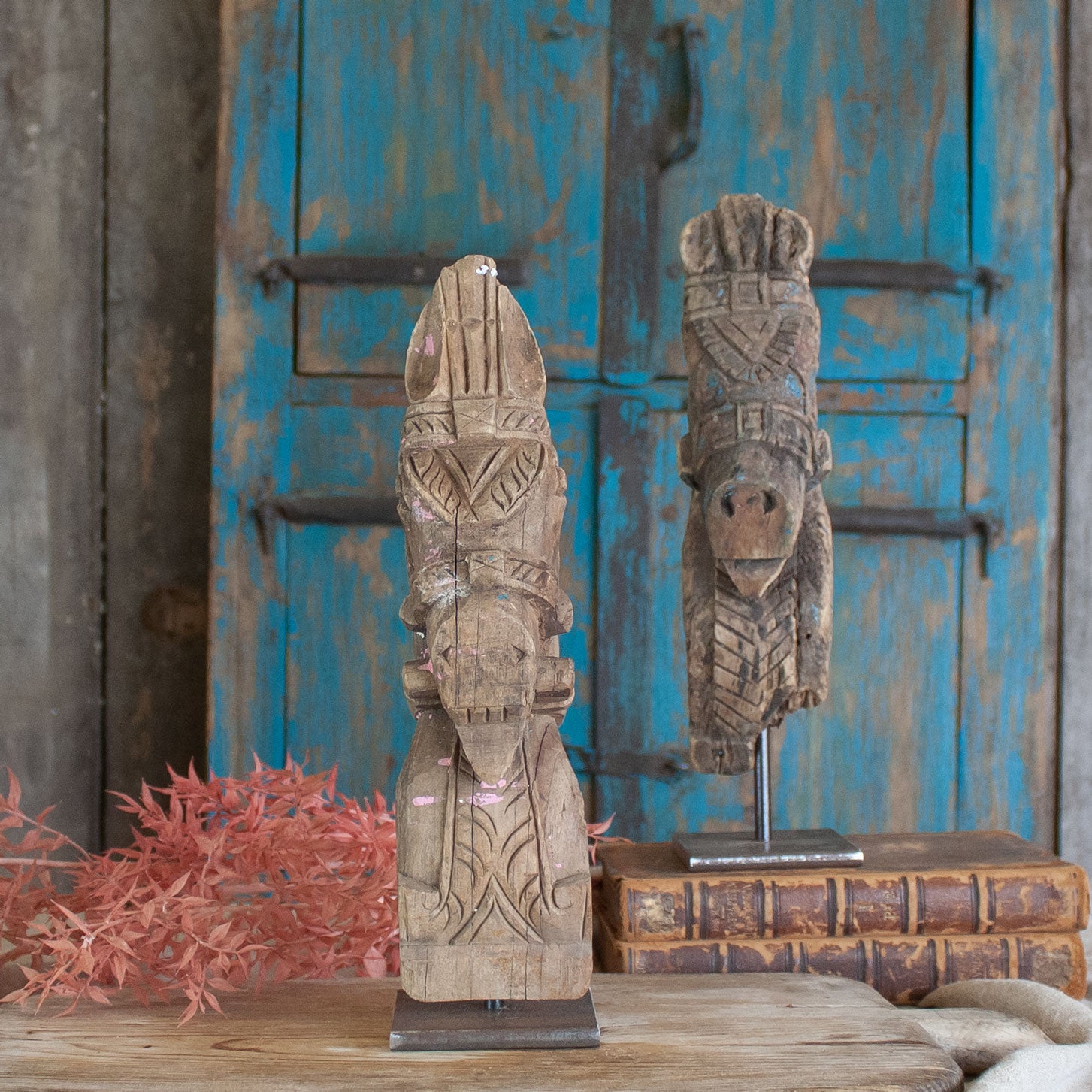 Vintage Carved Indian Wooden Horse Head