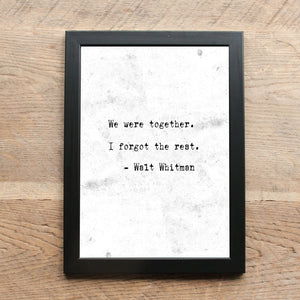 Word Statement Print by Walt Whitman