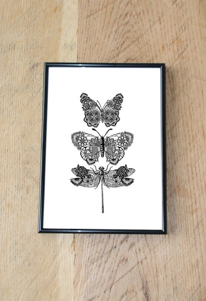 LACY BUTTERFLY PRINT ARTWORK