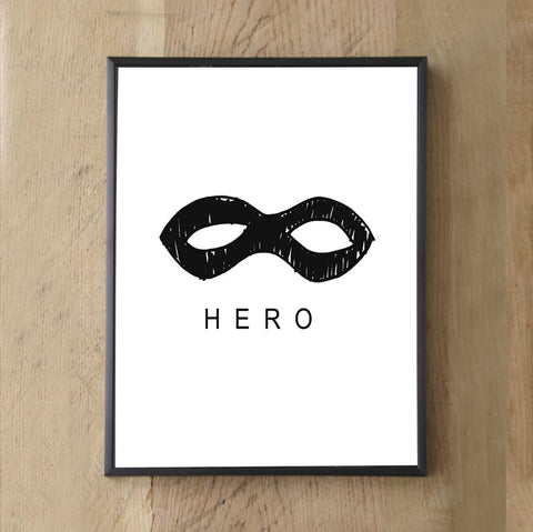 Word Print Super Hero